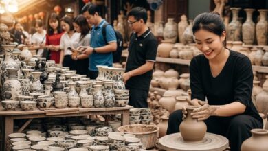 chợ gốm bát tràng