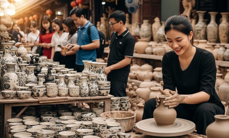 chợ gốm bát tràng