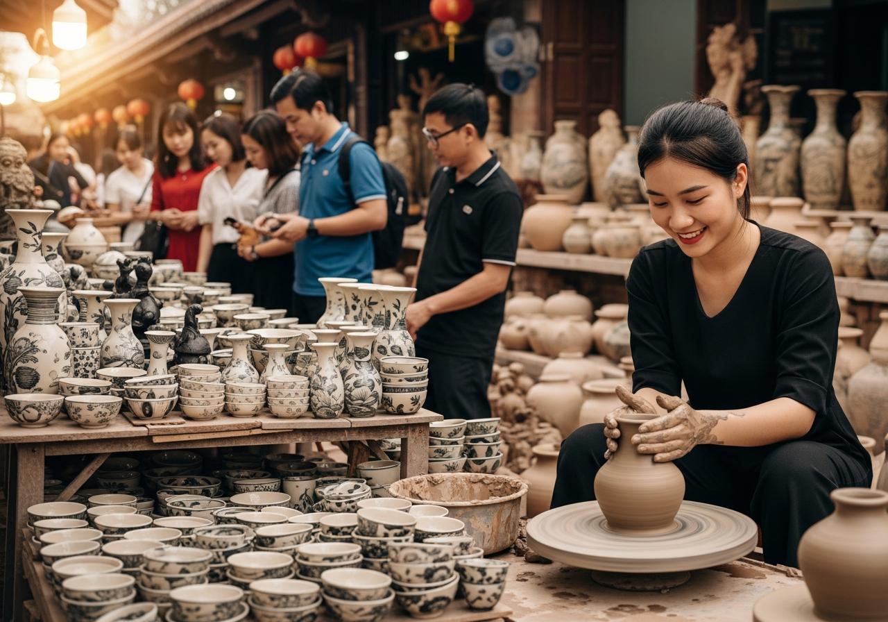 chợ gốm bát tràng