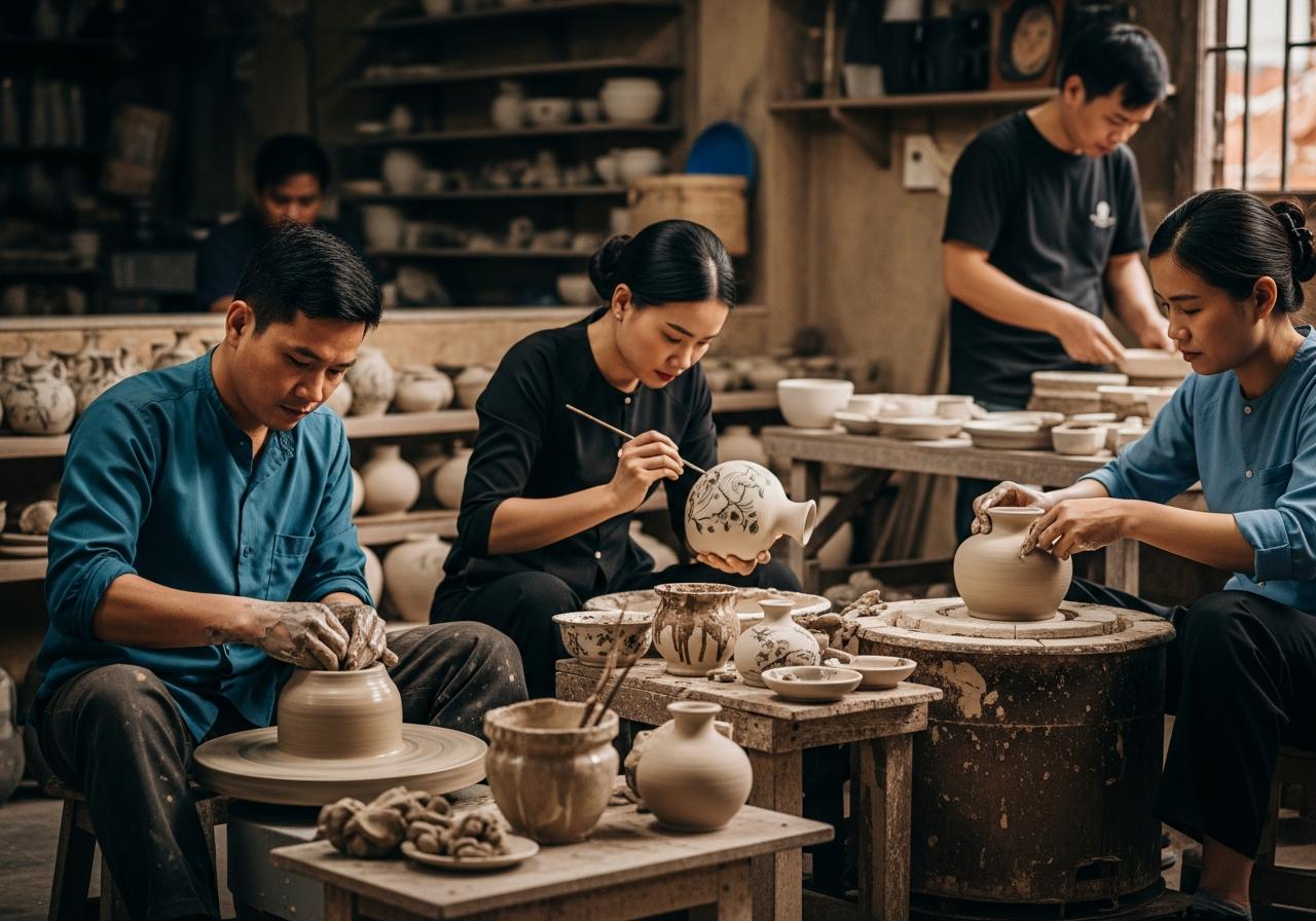 quy trình làm gốm bát tràng
