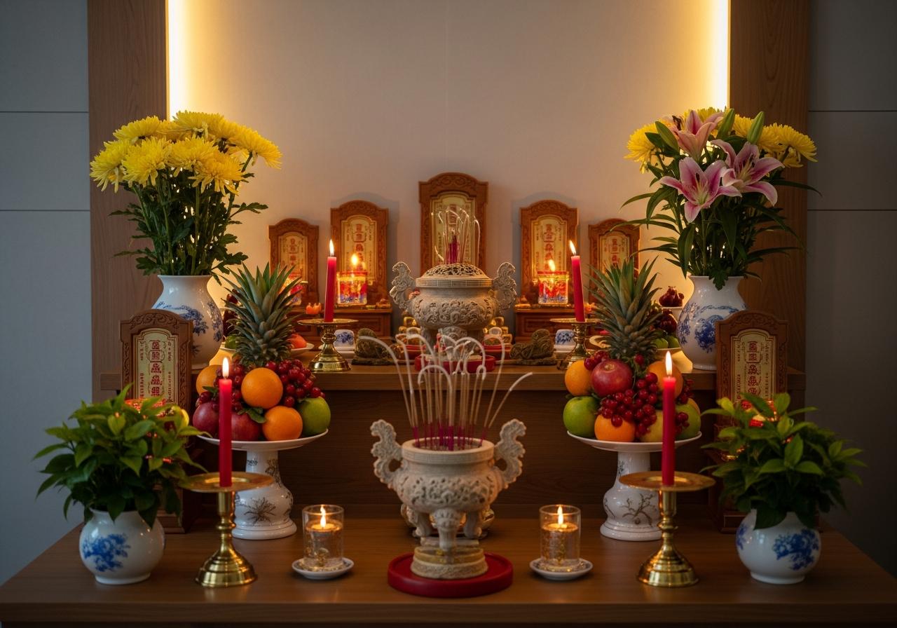10 Sơ Đồ Đặt Bát Hương Đúng Chuẩn Cho Mọi Không Gian Thờ Cúng
